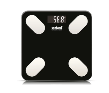 Express Delivery - Sanford SF1525FPS Body Fat Monitor Scale with Bluetooth - Black - ID 15843