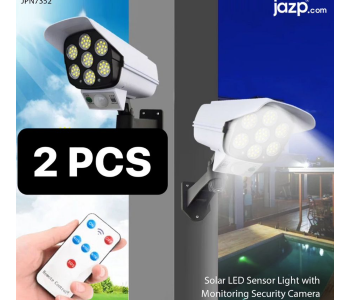 Bundle 2 PCs Set Solar LED Sensor Light 3 Modes Outdoor Solar Monitoring Security Lighting Camera Light in KSA