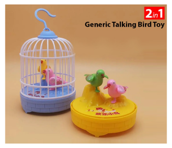 Bundle 2 PCs Set Generic Talking Bird Cage Singing Chirping Bird Toy in KSA