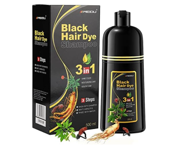 3 In 1 Instant Black Hair Deye Color Shampoo Easy To Use And Long Lasting, Organic Natural Fast Hair Dye, 100% Grey Coverage In Minutes For Women & Men in UAE