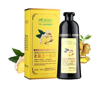 Mokeru Ginger 500ml Instant Black Hair Deye Color Shampoo Easy To Use And Long Lasting, Organic Natural Fast Hair Dye, 100% Grey Coverage In Minutes For Women & Men in UAE