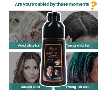 Express Delivery - Dissar Instant Black Hair Deye Color Shampoo Easy To Use And Long Lasting 100% Grey Coverage in Minutes for Women & Men - ID 137559