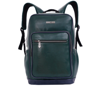 Para John PJBP6665 16Inch Genuine Leather Backpack - Green in UAE