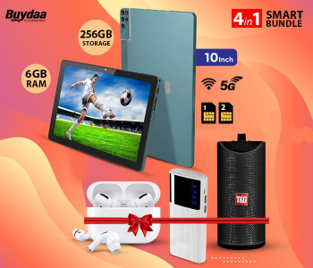 Bundle 1 PCs Set C Idea CM7000plus 10 Inch Smart Tablet - 5G Android HD Face Unlock Tab - 6000mAh Dual-Sim Wifi Zoom Supported Tablet Pc With Bluetooth Keyboard And Protective Case - Assorted Colors + 1 PCs Set TWS Airpod Pro 3 Bluetooth Earphones Wireless Headset - White + 1 PCs Set Macon Powerbank With Strong Light Real Capacity 20000mAH - White + 1 PCs Set TG 113 Portable Wireless Bluetooth Stereo High Bass Speaker - Assorted in OMAN