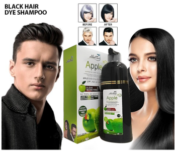 Apple Black Hair Deye Color Shampoo Easy To Use And Long Lasting 100% Grey Coverage In Minutes For Women & Men in UAE