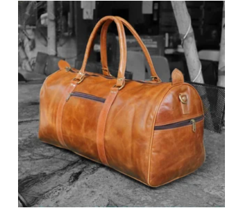 Leather Duffle Bag Brown Leather Travel Bag For Unisex Cabin Size Cross Body Leather Bag in UAE