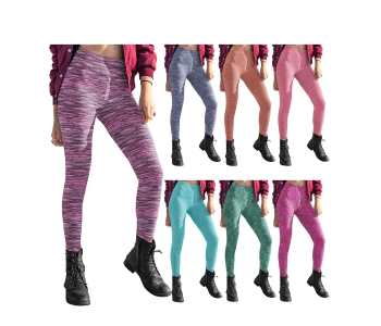 Womens Ultra Soft Seamless Space Dye Leggings Free Size - Assorted in KSA