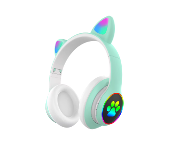 Cat Ears Headphones Wireless With MIC Control LED Ladies And Girl Stereo Cute Music Helmet Bluetooth Headset in KSA