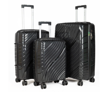 Dubai Power Unbreakable 3 Piece Luggage Sets, Expandable PP Hardshell Clearance Luggage Hardside Lightweight Durable Carry On Suitcase Sets With Two Hooks, Spinner Wheels,20 Inches, 24 Inches, 28 Inches in KSA