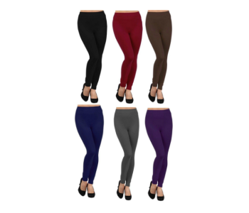 3232 Women High Waist Full Length Thick Warm Cotton Knitted Long Leggings in KSA