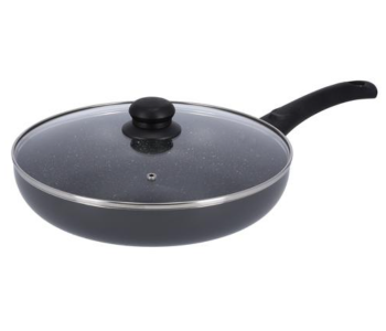 Delcasa DC1579 26Cm Non Stick Aluminium Fry Pan With Glass Lid - Black in UAE