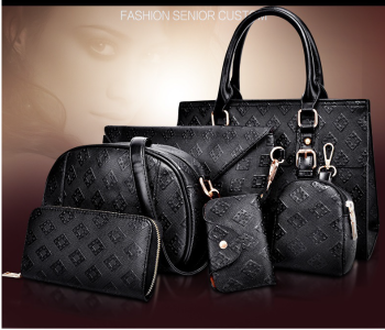 Handbag 5 Pcs Bags For Women Luxury Fashion-Black -Colour in KSA