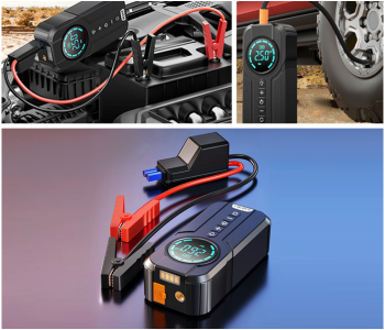 4 In 1 High Power Multifunctional Jump Starter Portable Air Compressor 12V Tyre Inflator, 180PSI Smart Electric Air Pump For Fast Inflation 6000mah Auto Inflate And Stop LED Light For Cars, Motorcycles Bikes Balls in KSA