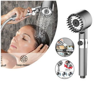 Turbo 3 Spray Mode Detachable Spray Gun Mode With Pause Switch For Dry Hair And Skin High Pressure Shower Heads in UAE