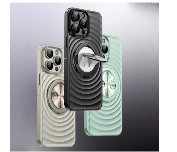 3D Wave Luxury Magnetic Bracket Case | Back Cover Case Protection Compatible With IPhone in UAE