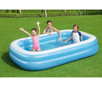 Bestway Blue Rectangular Inflatable Family Swimming Pool 262X175X51Cm Summer Water Party Gift Toddler Kids Outdoor Backyard Garden in UAE