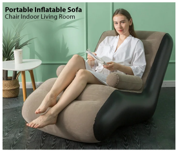 Creative Inflatable Recliner, Inflatable Sofa Lounger, Lazy Floor Chair With Armrests, Suitable For Indoor Living Room Bedroom, Outdoor Travelling Camping in KSA