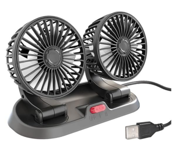 Automobile Double Fan 360 Degree Circular Automobile Cooling Accessories Swing Fan Ventilation Plate USB In Summer in KSA