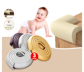 Bundle 3 PCs Set StickGuard Baby Safety Corner Guard, Table Edge Corner Protector Strip For Kids, Baby Proofing Foam For Furniture Edges & Corner Guard Cushion Set Child Protection Bumper in UAE