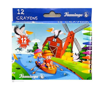 Flamingo Wax Crayons, 12 Pieces, Multicolour in UAE