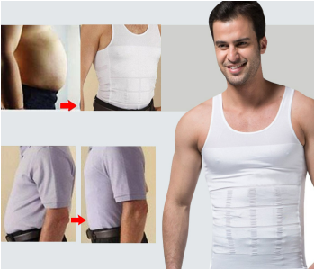 Bundle 2 PCs Set New Slim N Lift Slimming Shirt For Men White - Medium JA009 in KSA