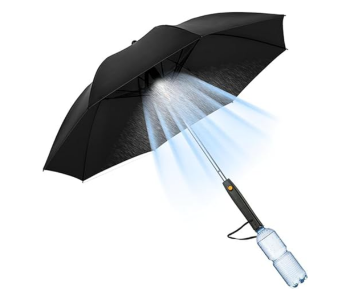 Uv Blocking Umbrella With Fan, 3 In 1 Umbrella With Fan And Mister, Sun Umbrella Uv Protection, Long Handle Cooling Umbrella, For Fishing, Golfing, Patio, Sand, Travel in UAE