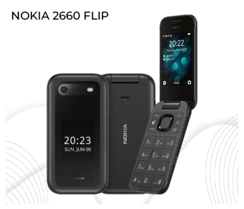 Nokia 2660 Flip Dual Sim Feature Phone 48MB RAM 128MB 4G - Black in KSA