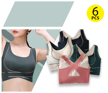 Bundle 6 PCs Set Adjustable Bra Soft And Comfortable- Free Size in KSA