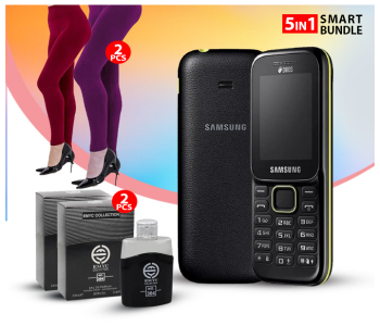 Bundle 1 PCs Set Samsung SM-B310E Mobile Phone, Dual SIM, Black + 2 PCs Set EMYC 304 25ml Gents Perfume + 2 PCs Set 3232 Women High Waist Full Length Thick Warm Cotton Knitted Long Leggings in KSA