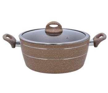 Royalford RF9471BGE 30Cm Granite Smart Casserole With Glass Lid - Beige in UAE