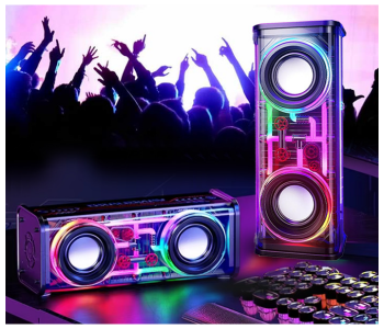 Generic Transparent Mecha Wireless Speaker Colorful Light Bluetooth Compatible 5.0 Speaker in UAE