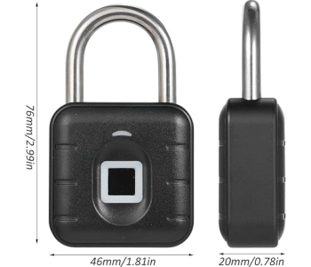 New Padlock, Fingerprint Padlock BT Lock Smart Padlock With APP Control 10 Groups Fingerprint Anti Theft Security Keyless Electronic Lock Outdoor Waterproof Suitable For Locker Gym Gate Doors And Suitcase in KSA