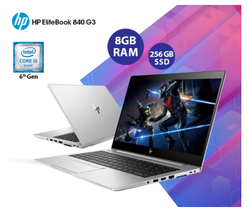 HP EliteBook 840 G3 14.1-inch Intel Core I5 6th Gen 8GB RAM 256GB SSD Windows 10 Refurbished Laptop in UAE