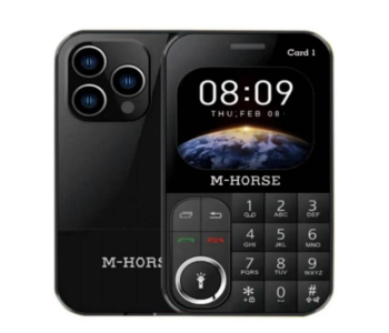 M-Horse Phone Unique Design Card1 2G Quad Band GSM Dual Sim Mobile With Three Lens Camera MP3 And Mp4 Wireless FM in KSA