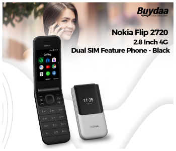 Nokia Flip 2720 2.8 Inch 4G Dual SIM Feature Phone - Black in UAE