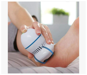 Bundle 2 PCs Set Foot Grinder Callus Remover Tool With Vaccum Rechargeable - White in KSA