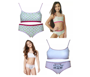 Bundle 4 PCs Set 2 Pcs Set Puberty Girl Cotton Underwear Primary And Secondary School Without Steel Ring Small Ves in UAE