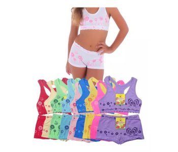 2 Pcs Set Puberty Girl Cotton Underwear Primary And Secondary School Without Steel Ring Small Ves in UAE