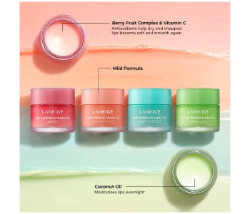 Laneige Lip Sleeping Mask 4 PCS KIT- (BERRRY,Apple Lime,Mint Choco, Grapefruit in KSA