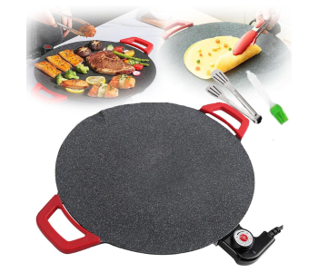 RAF Non-Stick Electric Indoor Grill Pan, Smokeless Korean Grill Pan,28CM Multi Functional Electric Grill, Cooking Griddle Pan, Korean Style Bbq Grill Pan, Electric Baking Tray 800w Even Heating in UAE