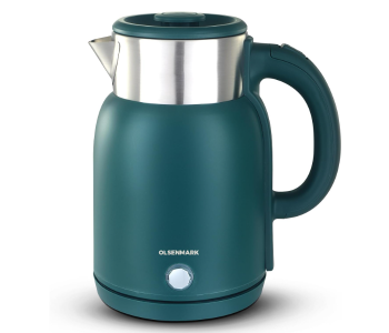 Olsenmark OMK7027 Double Layer Electric Kettle 1.5 L 1500W With 360 Degree Rotation Base And Auto Safety Off - Green in KSA