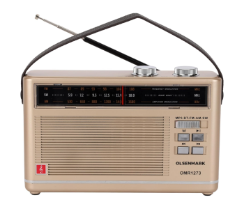 Olsenmark OMR1273 Rechargeable Radio With MP3 Player Portable And Lightweight Design - Brown in KSA