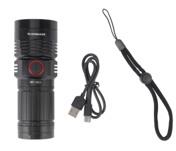 Olsenmark OMFL2823 LED Flashlight With Power Bank 25W - Black in KSA