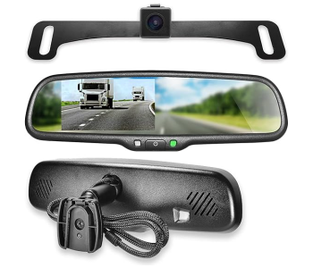 AUKEPO 9.8'' Car Rear View Mirror With Suction Cup, Anti Glare Adjustable Auto Interior Rearview Mirror, HD Thickened Vehicle Inside Mirror Reduce Blind Spots, Universal For Marine, Truck, SUV (Black) in KSA