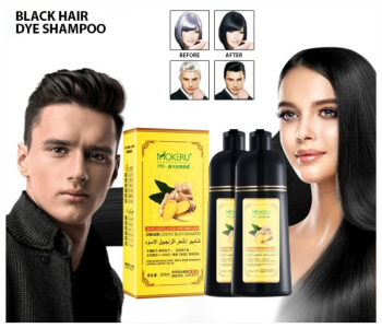 Mokeru Ginger 500ml Instant Black Hair Deye Color Shampoo Easy To Use And Long Lasting, Organic Natural Fast Hair Dye, 100% Grey Coverage In Minutes For Women & Men in KSA