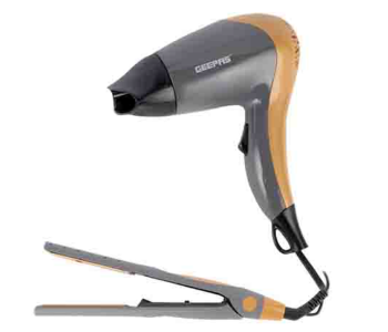 Geepas GHF86074 Hair Dryer&StraightenerCombo - Golden And Black in KSA