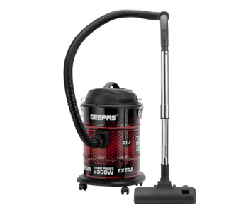Geepas GVC19018 2300W Vacuum Cleaner 21L Dust Bag Capacity Powerful Suction And Blower Function - Red And Black in KSA