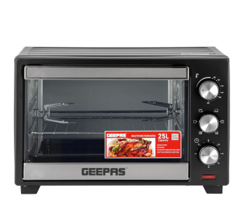 Geepas GO34040 25L Electric Oven With Rotisserie 1600W - Black in KSA