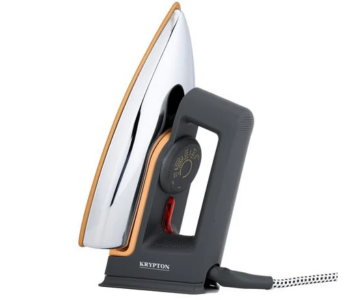 Krypton KNDI5217 Electric Dry Iron 1200W Golden Sole Plate And Temperature Setting Dial With Automatic Cut-Off - Black in KSA