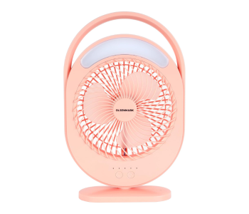 Olsenmark OMF1876 Rechargeable Mini Fan LED Light With Long Working Hours And 3 Wind Speed - Pink in KSA